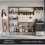 Combo completo de Cocina Madesa Emilly Con Bacha de acero inoxidable Marrón/Gris 12