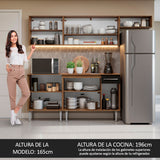 Combo completo de Cocina Madesa Emilly 229cm Marrón/Negro 14