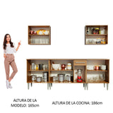 Combo completo de Cocina 233cm Emilly King Madesa 01 - Marrón