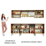 Combo completo de Cocina 233cm Marrón/Negro Emilly Wind Madesa 02