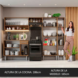 Combo completo de Cocina Madesa Emilly 261cm Marrón/Gris 02