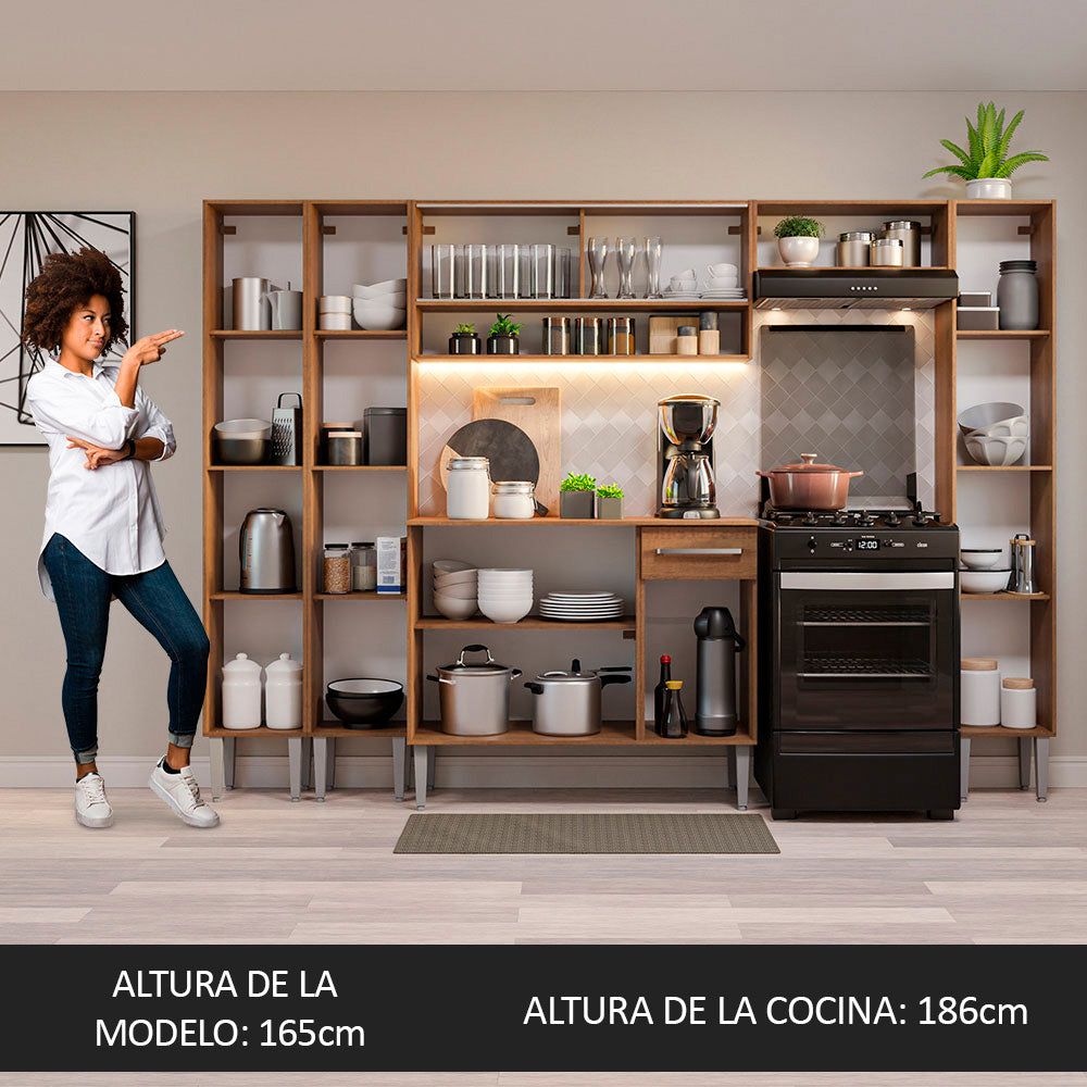 Combo completo de Cocina Madesa Emilly 261cm Marrón 04