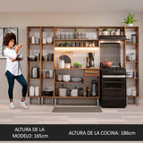 Combo completo de Cocina Madesa Emilly 261cm Marrón 04