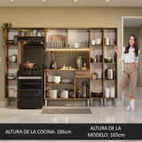 Combo completo de Cocina 261cm Marrón Emilly Madesa 06