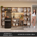 Combo completo de Cocina 261cm Emilly Madesa 07 - Marrón