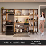Combo completo de Cocina 261cm Marrón/Negro Emilly Madesa 07