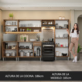 Combo completo de Cocina Madesa Emilly 2.90 Metros Marrón/Gris 01