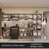 Combo completo de Cocina 293cm Marrón Emilly Madesa 03