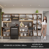 Combo completo de Cocina 293cm Marrón/Negro Emilly Madesa 03