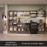 Combo completo de Cocina 293 cm Marrón/Negro Emilly Madesa 04