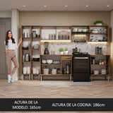Combo completo de Cocina 293cm Marrón Emilly Madesa 05