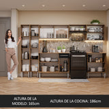 Combo completo de Cocina 293 cm Marrón/Negro Emilly Madesa 05