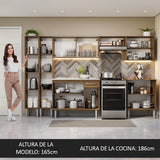 Combo completo de Cocina Madesa Emilly 2.93 m con Bacha Marrón 07