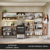 Combo completo de Cocina 293cm Con Bacha de acero inoxidable Emilly Madesa 09