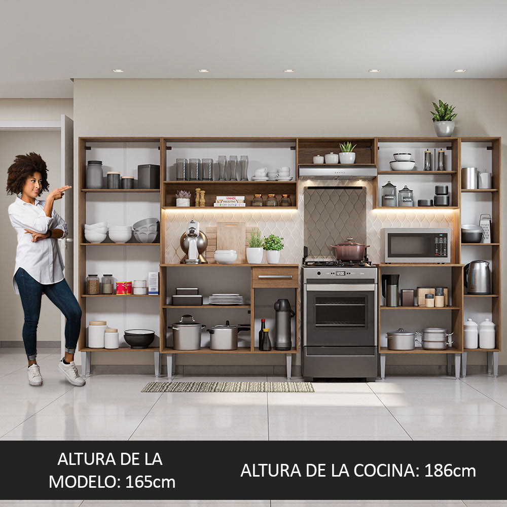 Combo completo de Cocina 325cm Emilly Joy Madesa - Marrón
