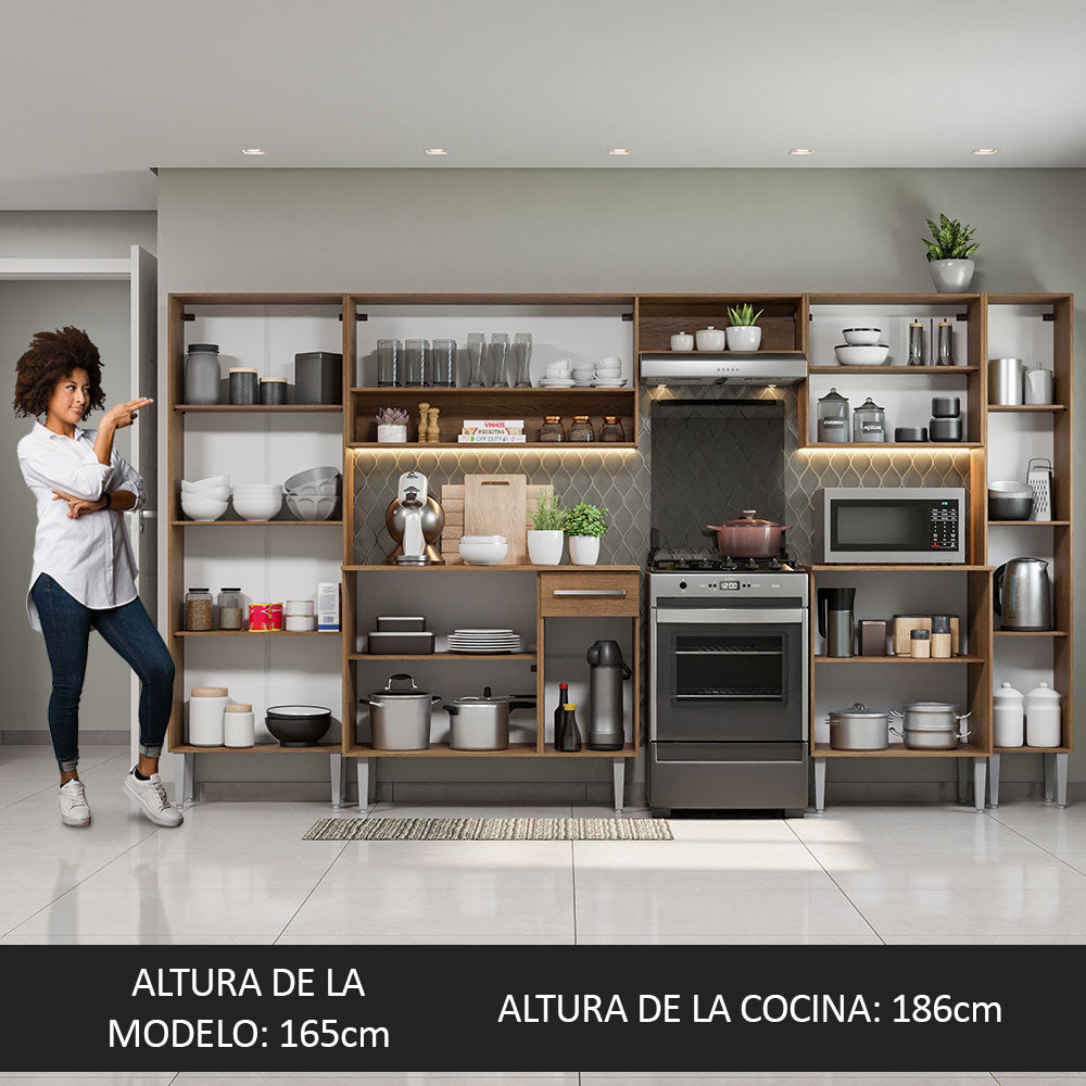 Combo completo de Cocina 325cm Marrón/Blanco Emilly Joy 01