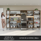 Combo completo de Cocina 325cm Emilly Madesa 02 - Marrón/Negro