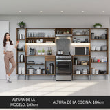 Combo Completo de Cocina 325 cm Marrón/Gris Emilly Madesa 02