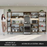 Combo completo de Cocina 325cm Marrón/Blanco Emilly Madesa 02