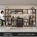 Combo completo de Cocina 325cm Marrón Emilly Madesa 04