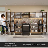 Combo completo de Cocina 325cm Marrón/Negro Emilly Madesa 04