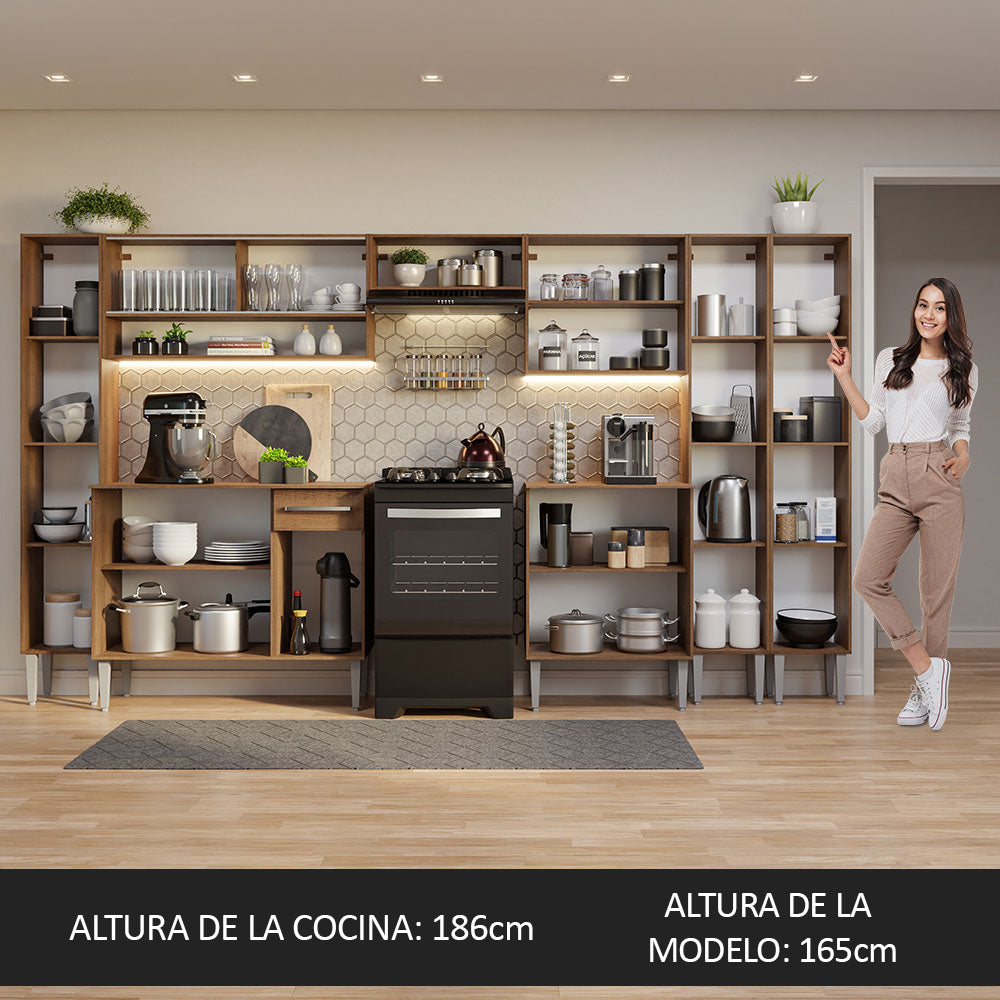 Combo completo de Cocina 325cm Emilly Madesa 05 - Marrón