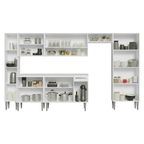Combo completo de Cocina 325 cm 15 Puertas 1 Cajón Blanco Emilly Madesa