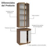 Kit Bajo Mesada con Cristalero Madesa Glamy 70cm MB 01