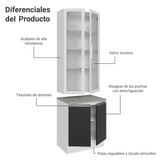 Kit Bajo Mesada con Cristalero Madesa Glamy 70cm MB 01