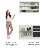 Combo de Cocina 120cm Glamy Madesa 02 Blanco/Negro