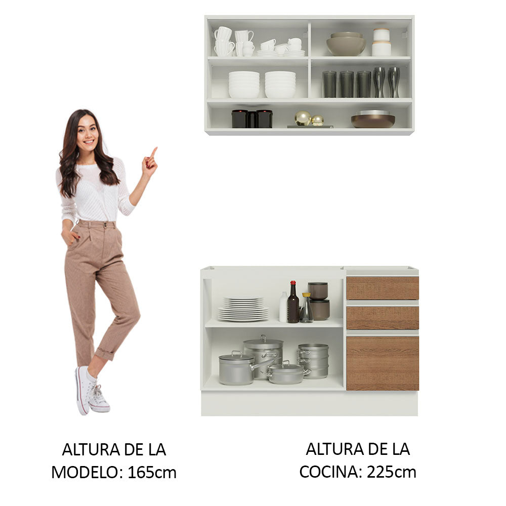 Combo de Cocina Madesa Glamy Sin Mesón De Acero 120 Cm