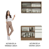Combo de Cocina 120cm Glamy Madesa 03 Marrón/Blanco