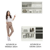 Combo de Cocina 120cm Glamy Madesa 03 Blanco/Negro