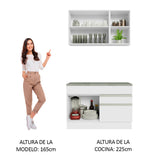 Combo de Cocina 120cm Glamy Madesa 08 Blanco
