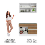 Combo de Cocina 120cm Glamy Madesa 08 Blanco/Marrón