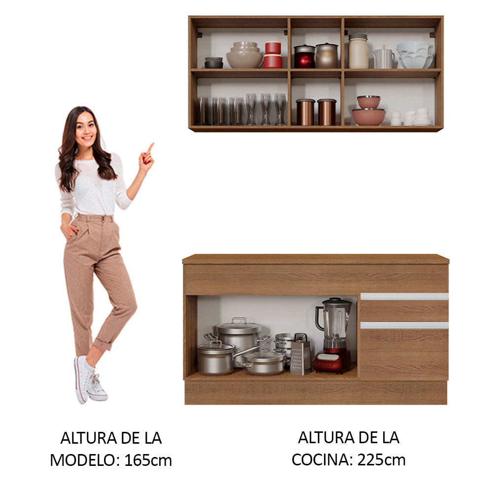Combo de Cocina 150cm Glamy Madesa 01 Marrón