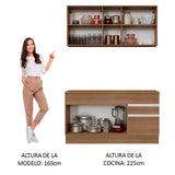Combo de Cocina 150cm Glamy Madesa 01 Marrón