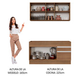 Combo de Cocina 150cm Marrón Glamy Madesa 02