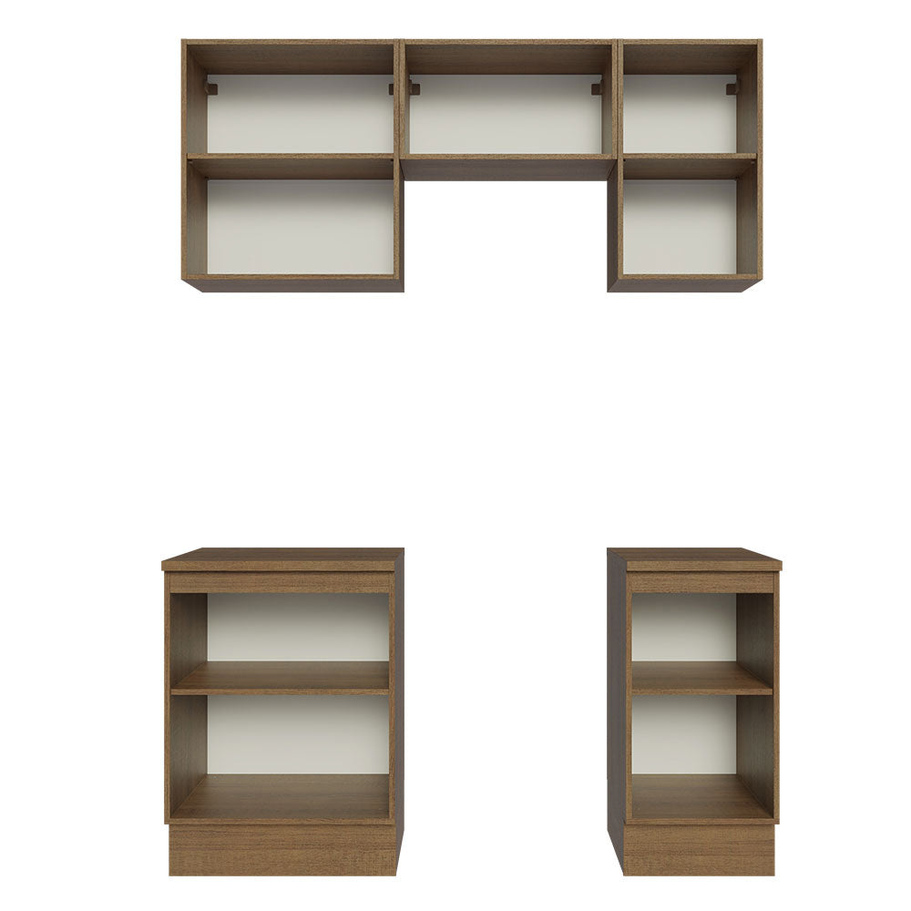 Cocina Compacta 160 cm 5 Puertas Marrón Glamy Madesa