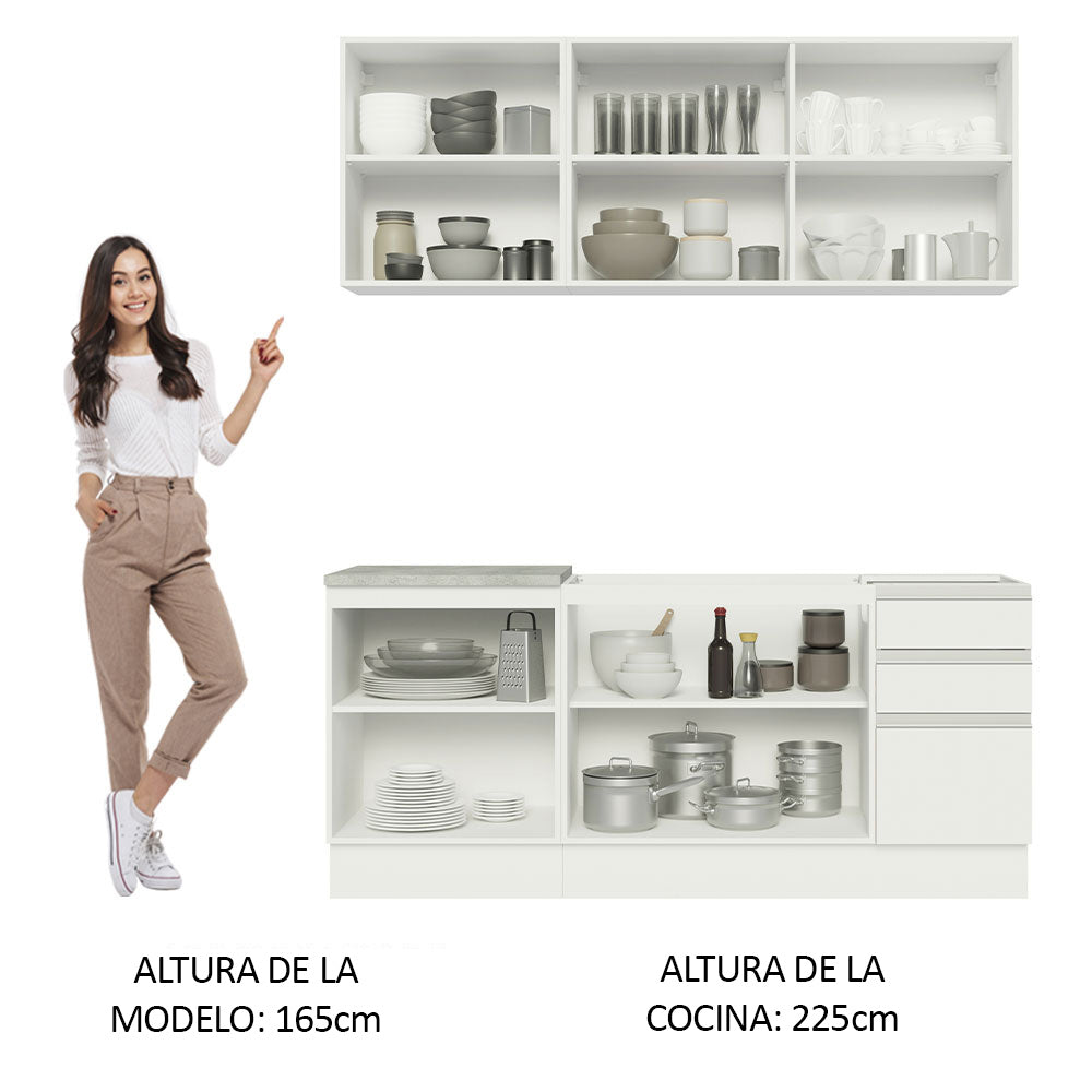 Combo de Cocina Madesa Glamy Sin Mesón De Acero 180 Cm