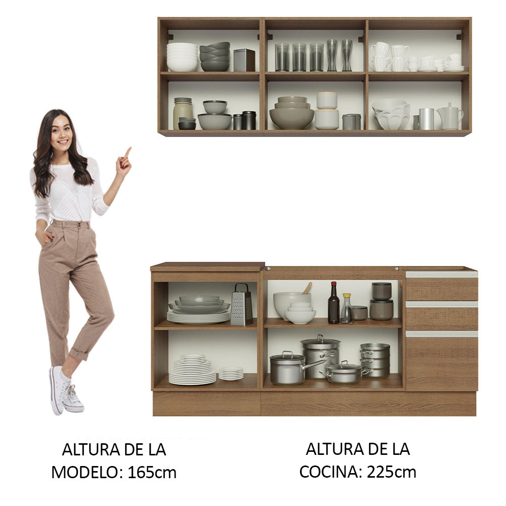 Combo de Cocina 180cm Marrón Glamy Madesa 05