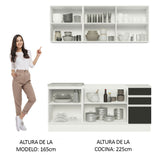 Combo de Cocina 180cm Madesa Glamy Blanco/Negro 05