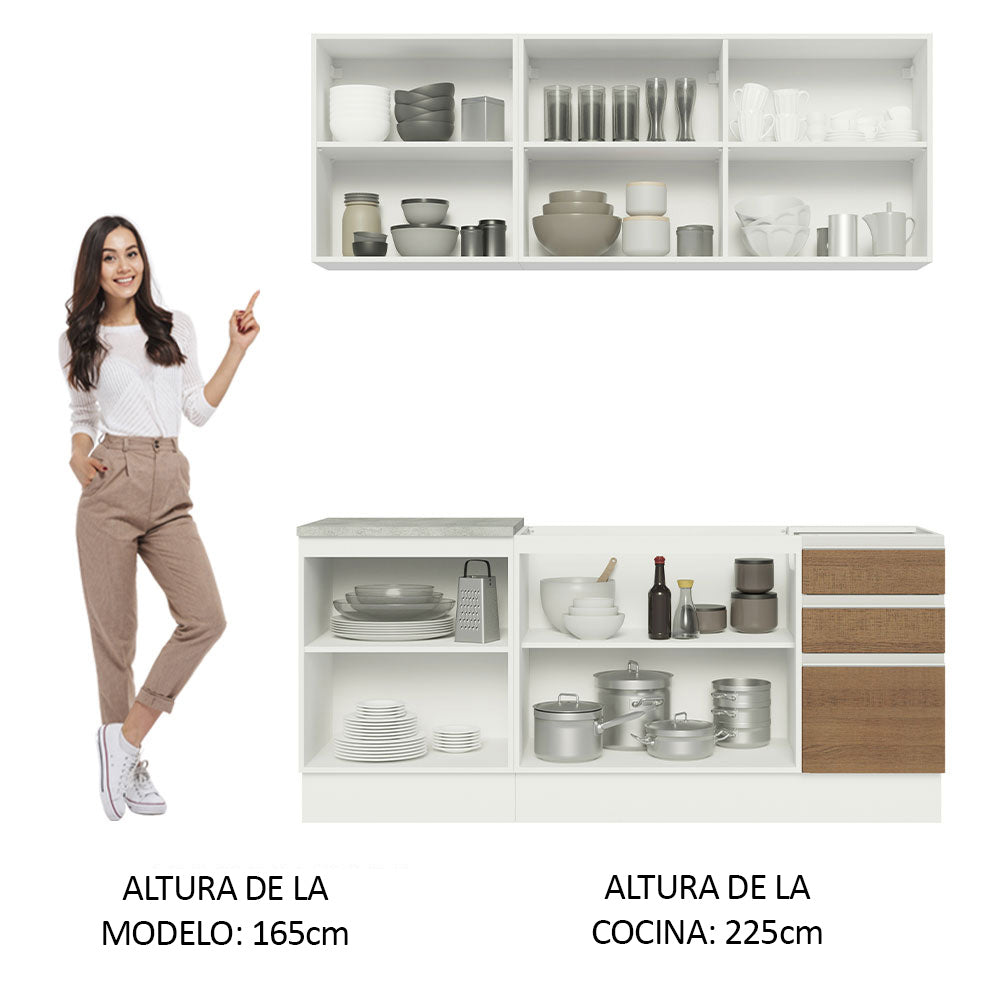Combo de Cocina Madesa Glamy Sin Mesón De Acero 180 Cm