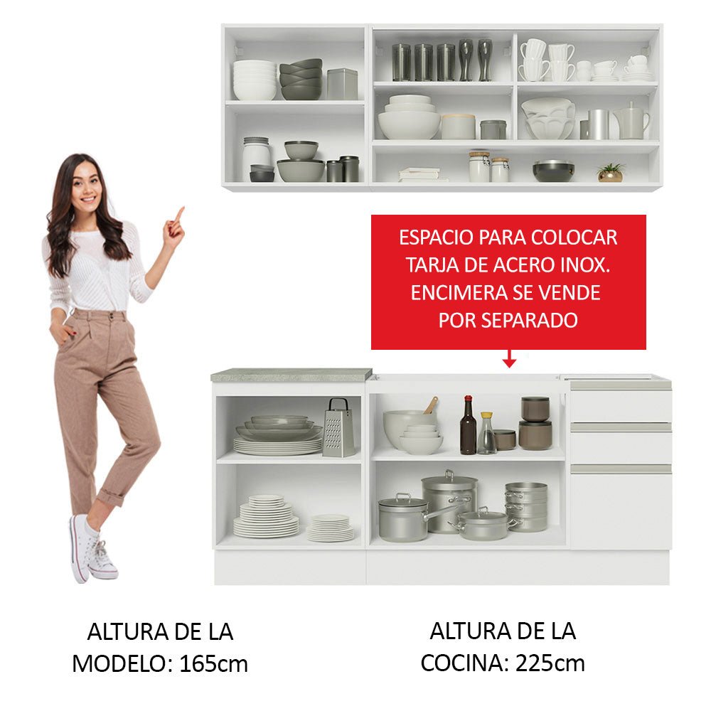 Combo de Cocina Modular Madesa Glamy 180cm BB