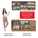 Cocina Compacta 180 cm 6 Puertas 3 Cajones Sin Mesada Marrón Glamy Madesa 06