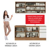 Combo de Cocina 180cm Marrón/Blanco Glamy Madesa 06