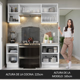Combo de Cocina Compacta 180cm Blanco/Negro Glamy Madesa 12