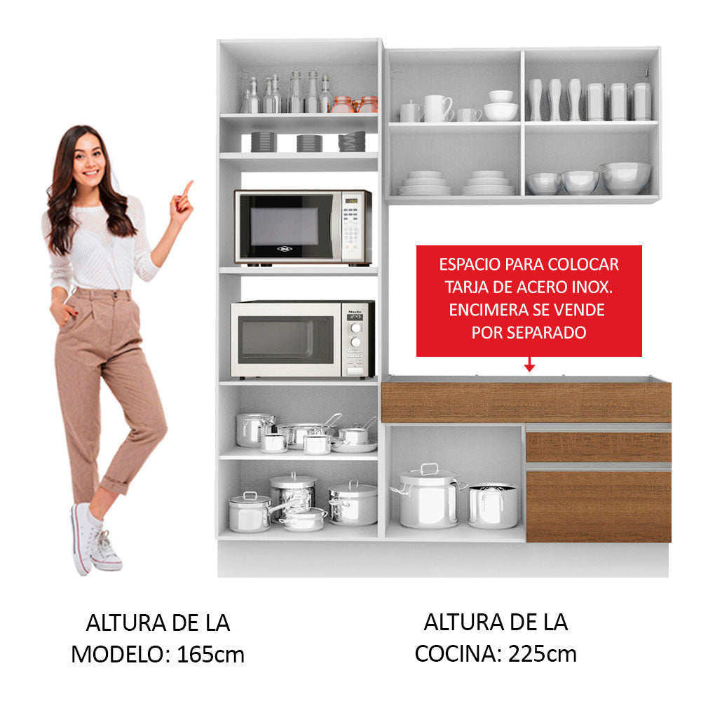 Combo de Cocina Madesa Lívia Blanco/Marrón