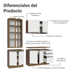 Cocina Compacta 190 cm 8 Puertas 3 Cajones Marrón/Blanco Glamy Madesa