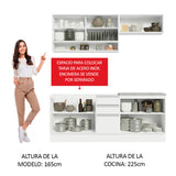 Combo de Cocina Madesa Glamy Sin Bacha de acero inoxidable 200 Cm Blanco